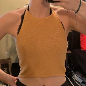 Brandy Melville Knit Halter Crop Top